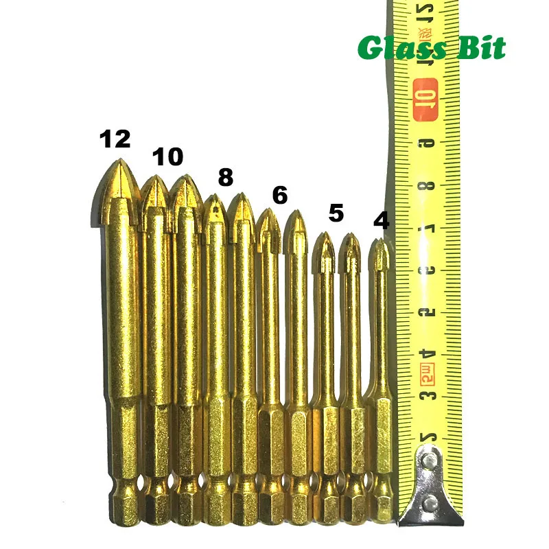 DB02001 – 10-Piece Titanium-Coated Drill Bit Set (4–12mm, 1/4” Hex Shank) - product detail view