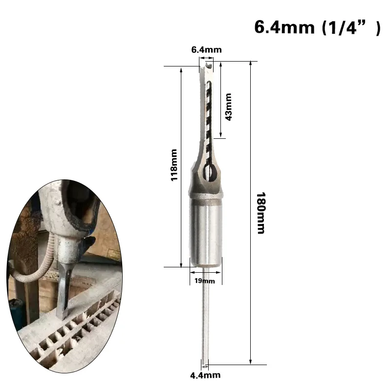 BH014 – 4-Piece Square Mortising Chisel Drill Bit Set for Woodworking - product detail view