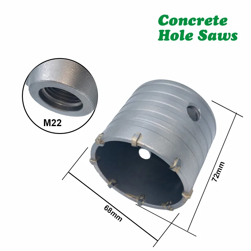 DB01055-68 – 68mm Concrete Hole Saw Core Drill Bit with M22 Adapter (110mm Length) - product detail view