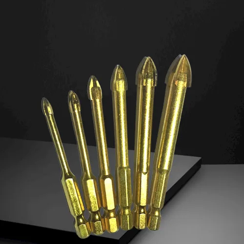 DB02003 – 6-Piece Glass & Tile Drill Bit Set (4–12mm, 1/4” Hex Shank, Titanium-Coated) woodworking router bit