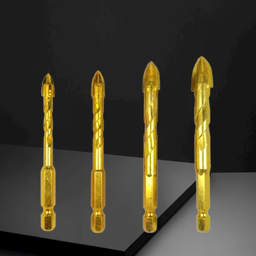 DB20C – 4-Piece Titanium-Coated Drill Bit Set (6–12mm, 1/4'' Hex Shank)