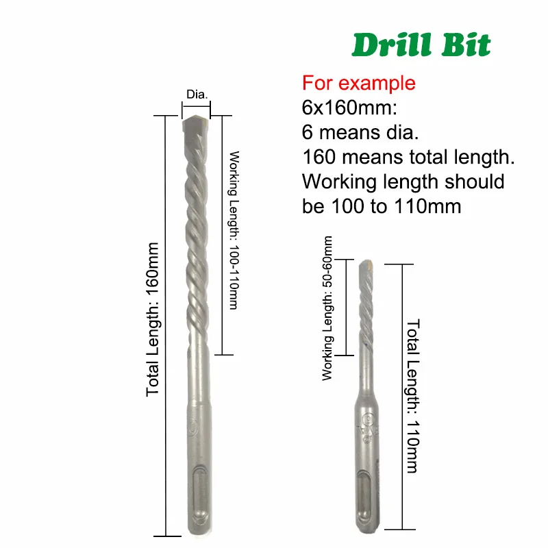 (DB01004A)5Stück/ Satz 160mm und 4 bis 6mm Bohrer - product detail view