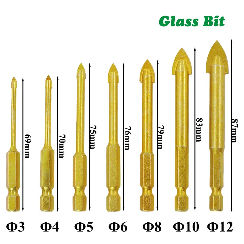 SJ015 – 5-Piece 6mm Titanium-Coated Drill Bit Set with 1/4” Hex Shank - product detail view
