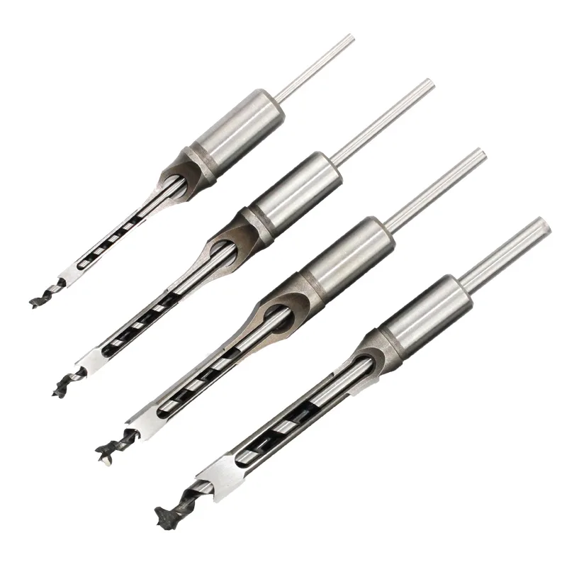 BH014 – 4-Piece Square Mortising Chisel Drill Bit Set for Woodworking - product detail view