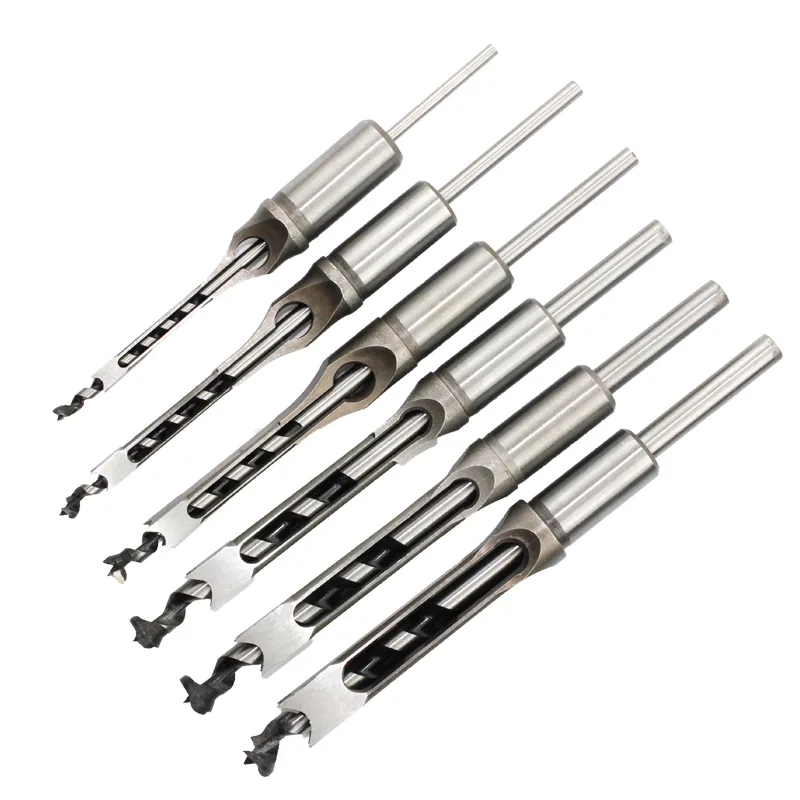 Hdbece3338d05440287e67576a4113e78R BH01 – 6-Piece Square Mortising Chisel Drill Bit Set for Woodworking - product detail view