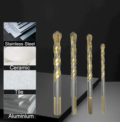 DB02071 – 4-Piece Multi-Material Drill Bit Set (6–12mm, for Stainless Steel, Ceramic, Tile, and Aluminum) woodworking router bit