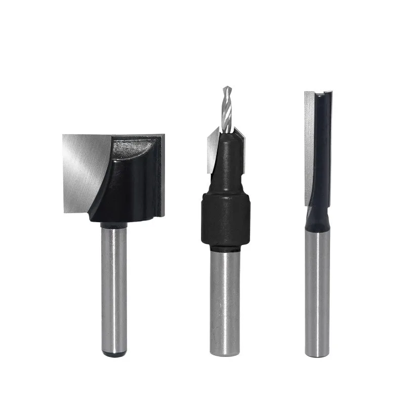 BCRT8 Bottom Cleaning Router Bit Set, 20mm Bit with Counterbore and Straight Bits - product detail view