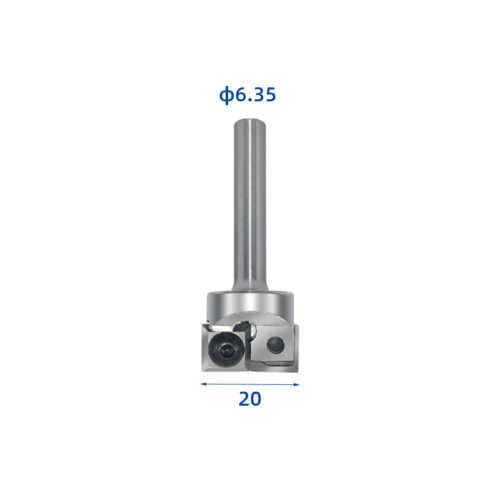 BCFB4 – 2-Flute Insert Bottom Cleaning Router Bit – 20mm Cut, 1/4" (6.35mm) Shank