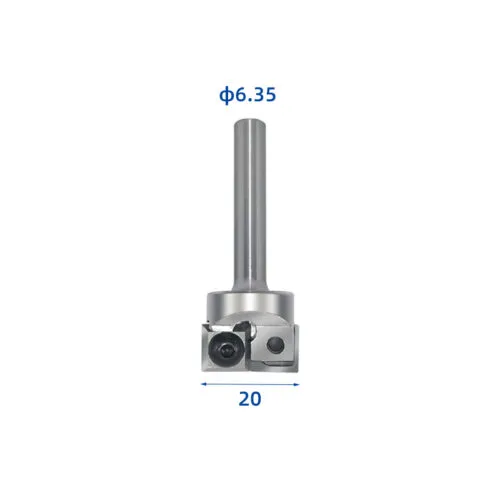 BCFB4 two-flute insert bottom cleaning router bit with 20 mm cut and 1/4 inch shank