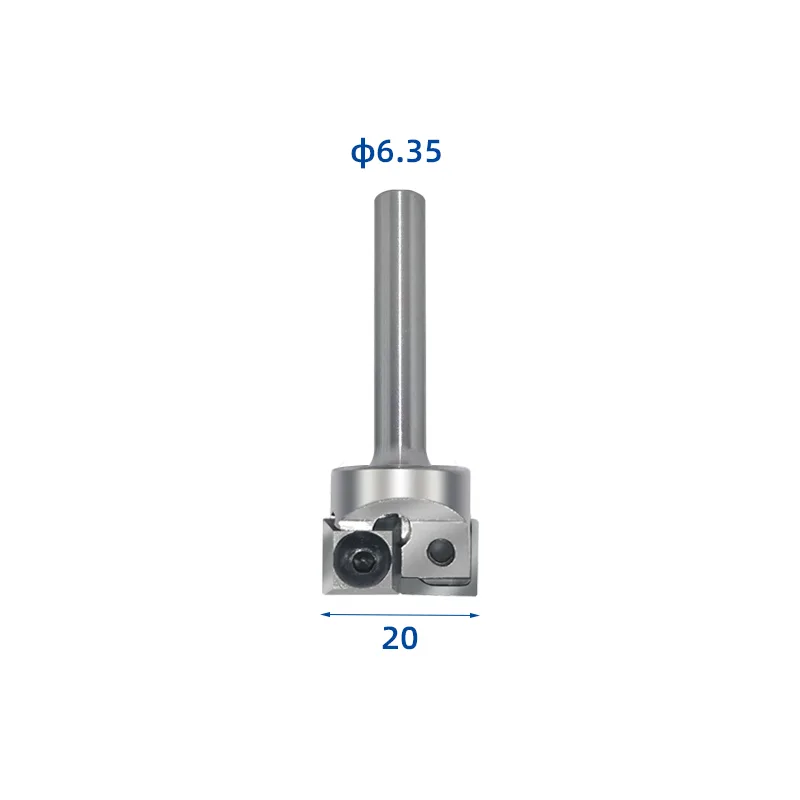 BCFB4 two-flute insert bottom cleaning router bit with 20 mm cut and 1/4 inch shank