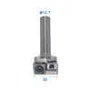 BCFB6 two-flute insert bottom cleaning router bit with 30 mm cut and 1/2 inch shank