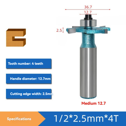 TSC17 – Straight Slot Cutter – 1/2  ×  2.5 mm  ×  4 Teeth Bearing Guide  Teethype