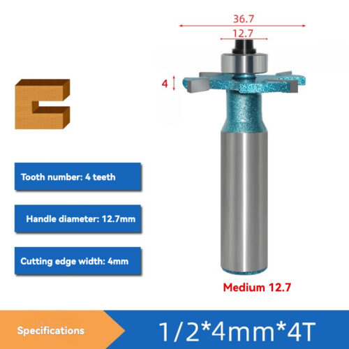TSC19 – Straight Slot Cutter – 1/2  ×  4mm  ×  4 Teeth Bearing Guide  Teethype
