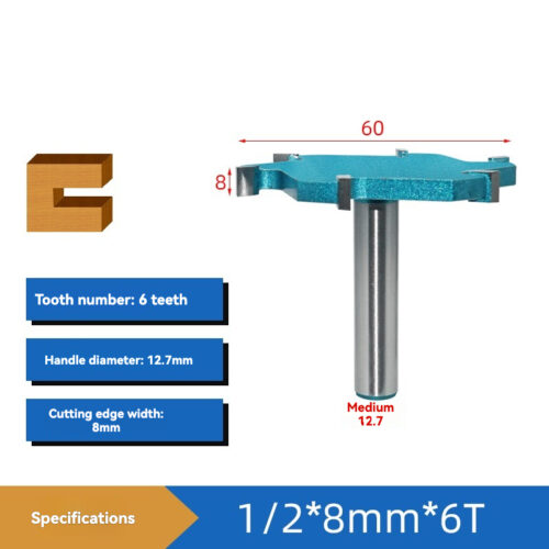 TSC27 – Straight Slot Cutter – 1/2 × 60 × 8mm × 6 Teeth